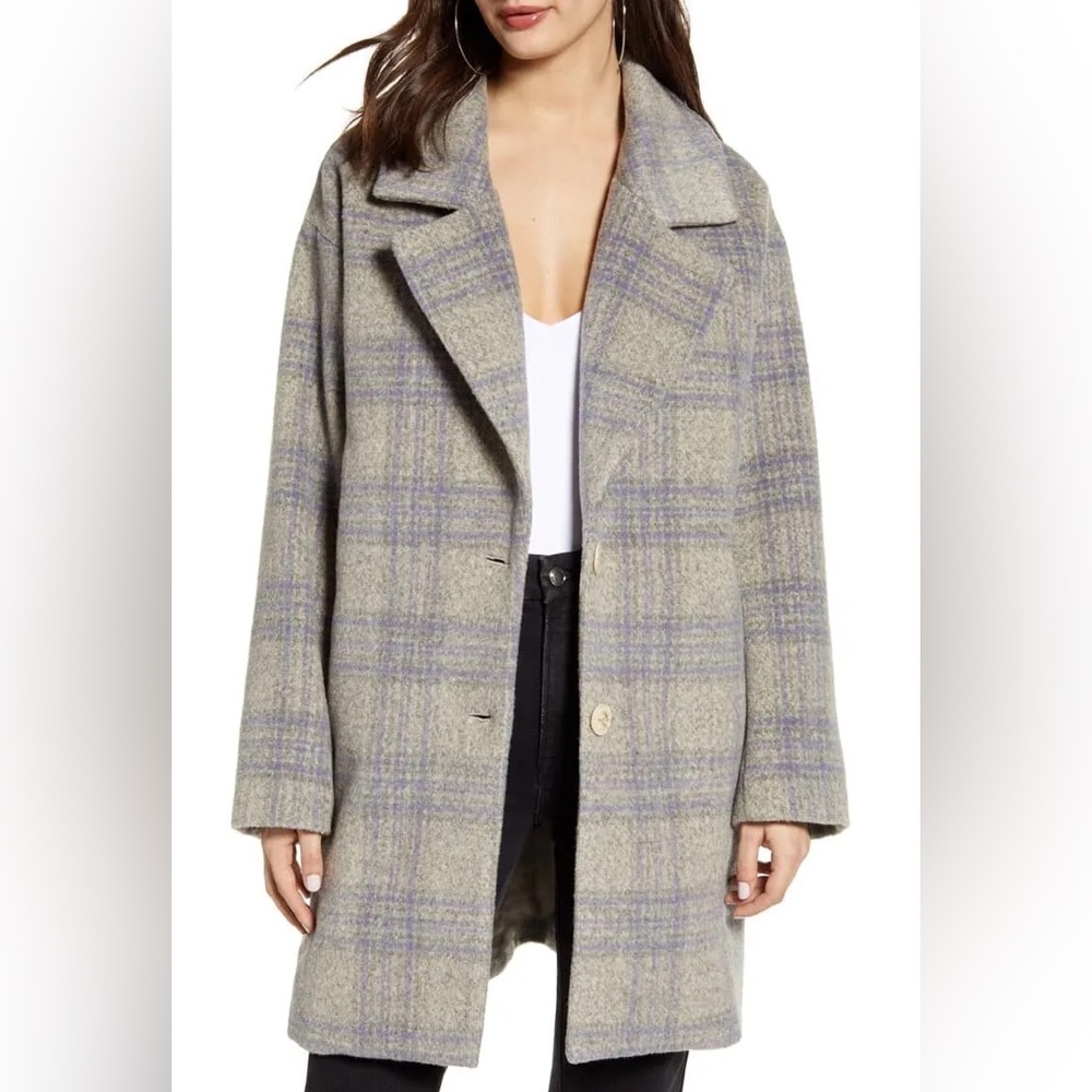 NEW NWT Oversized Plaid Women's Coat medium